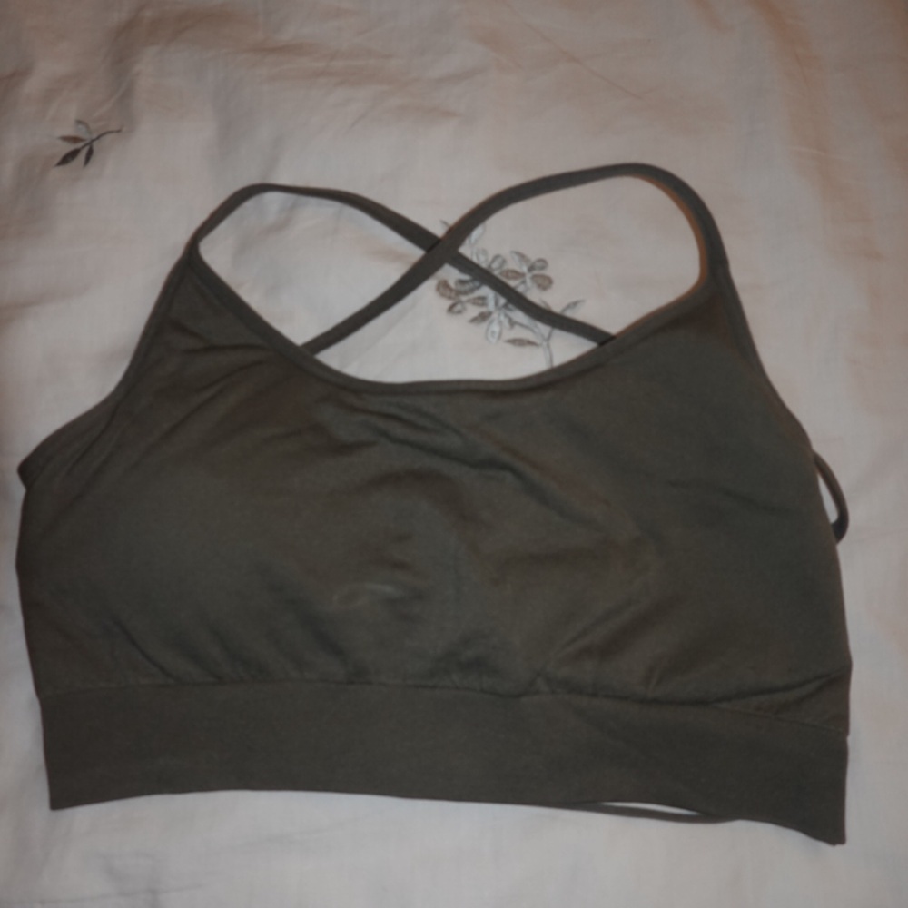 NVGTN Dark Green Strappy Sports Bra